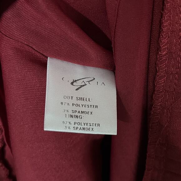 GARCIA Dress Women Medium Red Ruffle Pleated Round Neckline Shift Cocktail 2794 - Picture 6 of 10